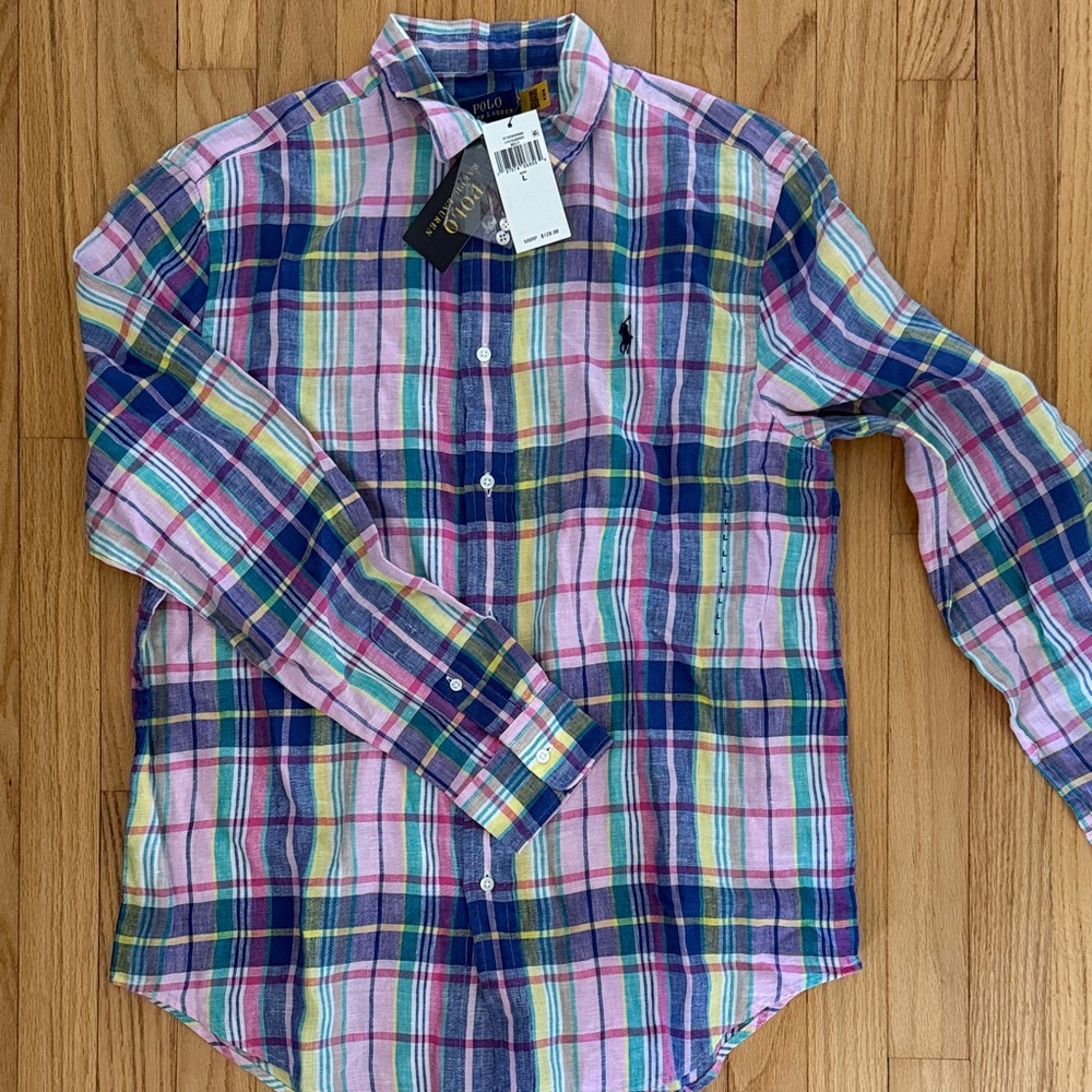 Polo by Ralph Lauren Multicolor Plaid Relaxed Linen Shirt